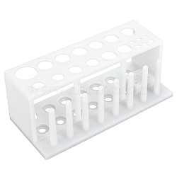 19-Hole Plastic Test Tube Holder, Lab Supplies, White, 233x104x89mm(AJEW-WH0010-65B)