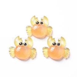 Transparent Epoxy Resin Cabochons, with Glitter Powder, Crab, Sandy Brown, 20x23x7mm(CRES-S365-47)