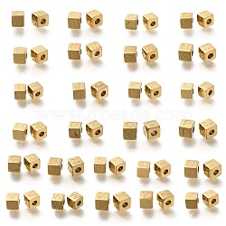 26Pcs Ion Plating(IP) 304 Stainless Steel Beads, Cube with Letter A~Z, Real 14K Gold Plated, 5x5x5mm, Hole: 2mm(STAS-F308-01G)