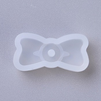 Pendant Silicone Molds, Resin Casting Molds, For UV Resin, Epoxy Resin Jewelry Making, Bowknot, White, 15x29x8mm, Hole: 2.5mm