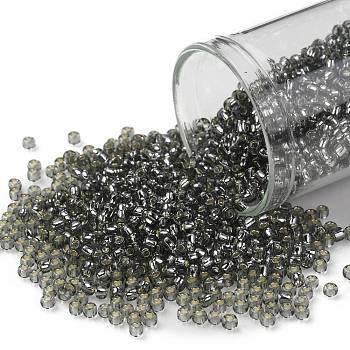 TOHO Round Seed Beads, Japanese Seed Beads, (29) Silver Lined Light Black Diamond, 11/0, 2.2mm, Hole: 0.8mm, about 1110pcs/bottle, 10g/bottle