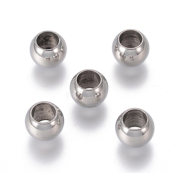 201 Stainless Steel Beads, 8x6mm, Hole: 4mm