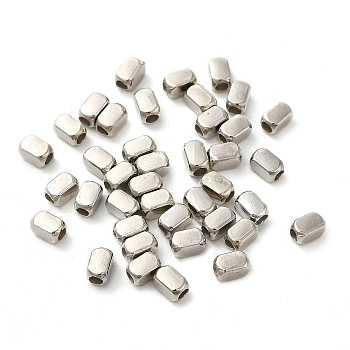 CCB Plastic Beads, Rectangle, Platinum, 5x3x3mm, Hole: 1.8mm