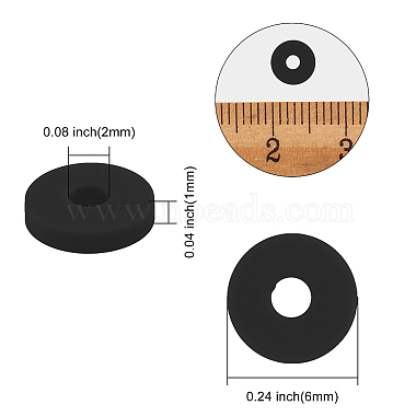 10Strang 2 Farben schwarz und weiß flache runde handgemachte Polymer-Tonperlen(CLAY-CJ0001-36)-2