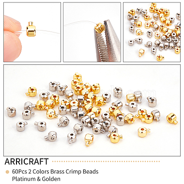 arricraft 60pcs 2 couleurs perles à écraser en laiton(FIND-AR0001-55)-4