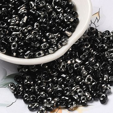 Black Peanut Glass Beads