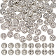 100Pcs Tibetan Style Alloy Flat Round Beads(TIBEB-HY0001-08)-1