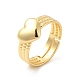 Rack Plating Brass Heart Adjustable Ring for Women(RJEW-D076-08G)-3