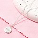 304 Stainless Steel Flat Round Coin Pendant Cable Chain Necklaces for Women(STAS-Z108-02S-01)-1