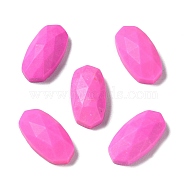 Dyed Natural Howlite Cabochons, Faceted Oval, Violet, 14x7x4mm(G-P510-02)
