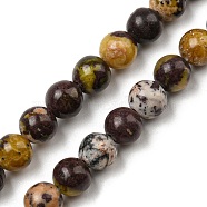 Natural Cherry Blossom Jasper Beads Strands, Round, 8~8.5mm, Hole: 1.2mm, about 49pcs/strand, 15.55~15.63 inch(39.5~39.7cm)(G-C079-A02-03)
