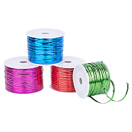 Plastic Wire Twist Ties, with Iron Core, Mixed Color, 4x0.2mm, about 100yards/roll, 4rolls/set(AJEW-NB0001-71)