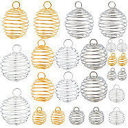 SUNNYCLUE 72Pcs 12 Styles Iron Wire Pendants, Hollow, Round, Mixed Color, 6pcs/style(IFIN-SC0001-27)