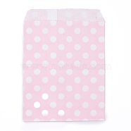 Kraft Paper Bags, No Handles, Food Storage Bags, Polka Dot Pattern, Lavender Blush, 18x13cm(CARB-P001-A01-08)