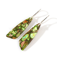 Bohemian Natural Imperial Jasper Pendant Dangle Earrings, Vintage Jewelry Accessories, 62x15mm(PN0029-1)