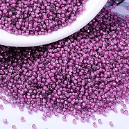 MIYUKI Delica Beads, Cylinder, Japanese Seed Beads, 11/0, (DB2050) Luminous Jazzberry, 1.3x1.6mm, Hole: 0.8mm, about 10000pcs/bag, 50g/bag(SEED-X0054-DB2050)
