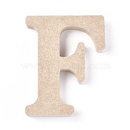 Letter Unfinished Wood Slices, Laser Cut Wood Shapes, for DIY Painting Ornament Christmas Home Decor Pendants, Letter.F, 100.5x80x15mm(DIY-WH0162-62F)