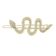 Alloy Rhinestone Hair Bobby Pins, Snake, Golden, 26x69.5mm(PHAR-I009-02A-G)