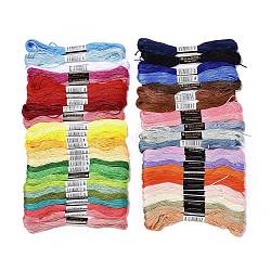 50 Skeins 50 Colors 6-Ply Polyester Embroidery Floss, Cross Stitch Threads, Mixed Color, 0.4mm, about 8.75 Yards(8m)/skein, 1 skein/color(X1-OCOR-G010-02)