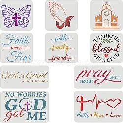 Religion Theme PET Drawing Painting Stencils Templates Sets, Mixed Patterns, 150~210x200~300mm, 10pcs/set(DIY-WH0172-945)