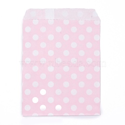 Kraft Paper Bags, No Handles, Food Storage Bags, Polka Dot Pattern, Lavender Blush, 18x13cm(CARB-P001-A01-08)