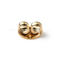 316 Surgical Stainless Steel Ear Nuts, Golden, 4.5x5.5x3mm, Hole: 1mm(FIND-WH0110-193)