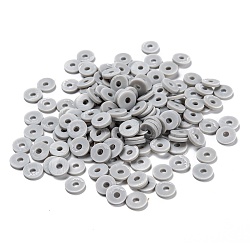 Handmade Polymer Clay Beads, for DIY Jewelry Crafts Supplies, Disc/Flat Round, Heishi Beads, Light Grey, 8x1mm, Hole: 2mm, about 650pcs/50g(X-CLAY-Q251-8.0mm-36)