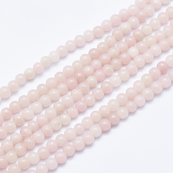 Natural Pink Opal Beads Strands, Round, 4mm, Hole: 0.8mm, about 85pcs/strand, 15.7 inch(40cm)