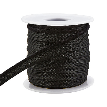 AHANDMAKER Polyester & Chenille Ribbons, for Sewing Craft, Flat, Black, 3/8 inch(10mm), about 10.00 Yards(9.14m)/Set