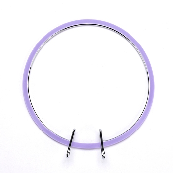 Ring Embroidery Plastic Hoops, with Iron Clasp, Lilac, 206x188x23mm, Inner Diameter: 150x168mm