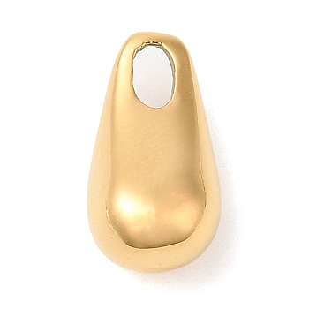Ion Plating(IP) 304 Stainless Steel Pendants, Teardrop Charm, Golden, 14.5x8x7mm, Hole: 3x2mm