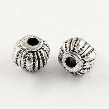 Vintage Acrylic Beads, Lantern, Antique Silver Plated, 8x6mm, Hole: 2mm, about 2900pcs/500g
