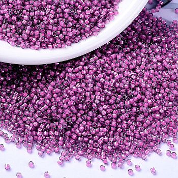 MIYUKI Delica Beads, Cylinder, Japanese Seed Beads, 11/0, (DB2050) Luminous Jazzberry, 1.3x1.6mm, Hole: 0.8mm, about 10000pcs/bag, 50g/bag