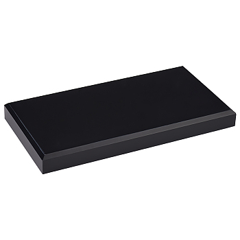 Rectangle Opaque Acrylic Display Base, for Jewelry, Toys Display, Black, 15.2x7.6x1.4cm