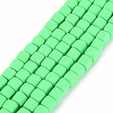 Lime Cube Polymer Clay Beads