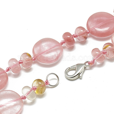 Cherry Quartz Glass Beaded Necklaces(NJEW-S393-04)-2