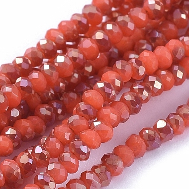 3mm OrangeRed Rondelle Glass Beads