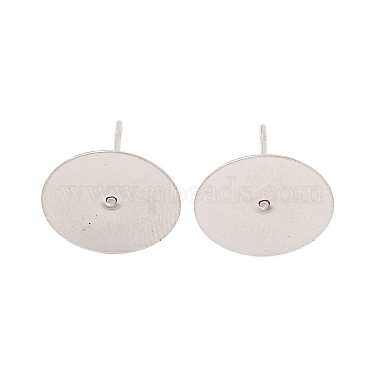 Boucles d'oreilles à tige plates rondes et vierges en acier inoxydable anti-ternissement 304(STAS-R073-06K)-3