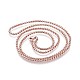 304 Stainless Steel Box Chain Necklaces(NJEW-P244-01RG)-1