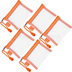 5Pcs Nylon Mesh Pen Bag, with Iron Zipper, Rectangle, Orange, 80x110x9mm(AJEW-SP0001-89G)