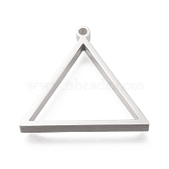 304 Stainless Steel Open Back Bezel Pendants, For DIY UV Resin, Epoxy Resin, Pressed Flower Jewelry, Triangle, Stainless Steel Color, 29x30x3mm, Hole: 2mm(STAS-K208-03P-A)