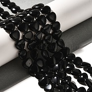 Natural Black Obsidian Beads Strands, Heart, 10.5x10.5~11.5x4.5~5mm, Hole: 0.7~1mm, about 38~40pcs/strand, 36.8~42.6cm(G-R190-10mm-66)