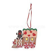 Christmas Car Handmade Polymer Clay Pendant Decorations, for Christmas Tree Wall Door Hanging Ornaments, Gingerbread Man, 160mm(HJEW-P017-03E)