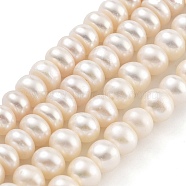 Natural Cultured Freshwater Pearl Beads Strands, Rondelle, Grade 5A, Navajo White, 5~6mm, Hole: 0.6mm, about 41pcs/strand, 7.48 ~7.68 inch(19~19.5cm)(PEAR-C003-34A)