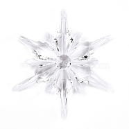 Transparent Acrylic Connector Charms, Snowflake, Clear, 100x87x12.5mm, Hole: 2mm, about 21pcs/500g(TACR-T028-05A)