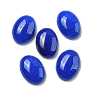 Dyed Natural White Jade Cabochons, Oval, Blue, 14x10~10.5x4.5mm(G-B070-03)