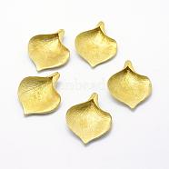 Brass Pendants, Lead Free & Cadmium Free & Nickel Free, Calla Lily, Raw(Unplated), 34x27x5.5mm, Hole: 1mm(KK-F721-006C-RS)
