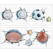 PVC Wall Decoration, Decorative Wall Stickers, Wall Crack Effect, Sports Themed Pattern, 260x700x0.2mm, 2 sheets/set(AJEW-WH0304-62)