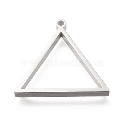 304 Stainless Steel Open Back Bezel Pendants, For DIY UV Resin, Epoxy Resin, Pressed Flower Jewelry, Triangle, Stainless Steel Color, 29x30x3mm, Hole: 2mm(STAS-K208-03P-A)
