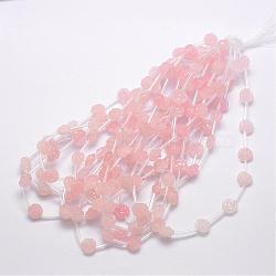 Natural Rose Quartz Beads, Rose, 8x6~7mm, Hole: 1mm(G-O156-A-16)